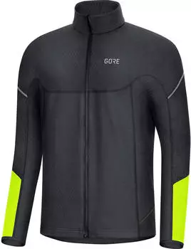 Gore M Thermo Long Sleeve Zip Shirt black/neon yellow