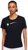 Nike DD6478, NIKE Damen T-Shirt Dri-FIT Swoosh Run Schwarz female, Bekleidung...