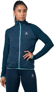 Odlo Women Zeroweight Warm Hybrid Running Jacket blue wing teal/polynya