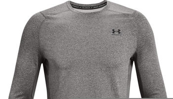 Under Armour Men's Coldgear Armour Fitted Crew charcoal light heather/black