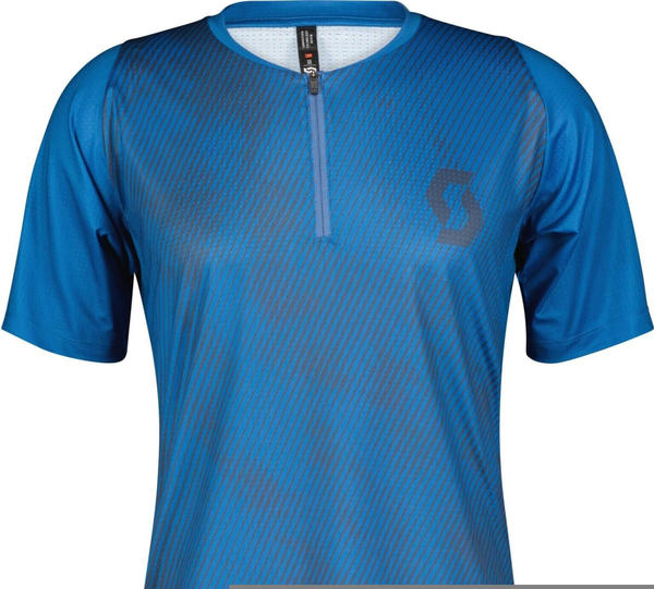 Scott Trail Vertic Zip Short-Sleeve Men's Shirt (289421) storm blue/midnight blue