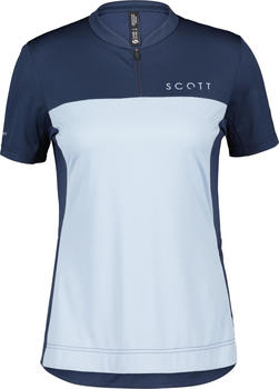 Scott Trail Flow Zip Short-Sleeve Women's Shirt (289438) midnight blue/glace blue