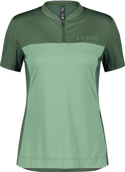 Scott Trail Flow Zip Short-Sleeve Women's Shirt (289438) smoked green/glade green