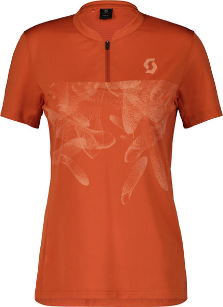 Scott Trail Flow Zip Short-Sleeve Women's Shirt (403117) braze orange/rose beige