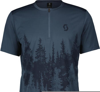 Scott Trail Flow Zip Short-Sleeve Men's Shirt (403231) metal blue/dark blue