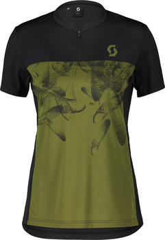 Scott Sports Scott Trail Flow Zip Short-Sleeve Women's Shirt (403117) black/fir green