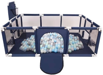 Selonis Laufstall mit 900 Bälle dunkelblau/perle/grau/transparent/babyblau/minze
