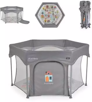 Cangaroo Playbox Reise-Laufstall klappbar, grau (Playbox)