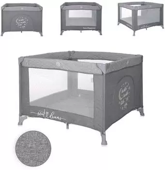 Lorelli Sunny Reise-Laufstall, faltbar, mit Matratze und Tragetasche, grau