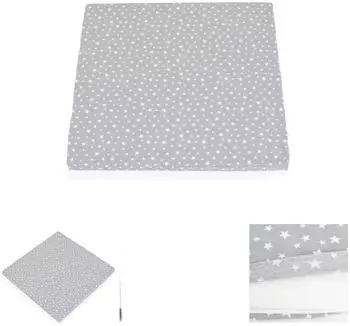 Moni Comfort Boxmatratze 88x88x5,5cm, grau Sterne, waschbar (110809)