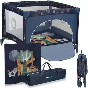 Lionelo Bonnie Laufgitter mit Matte, blau (LO-BONNIE BLUE NAVY)