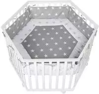 roba Laufgitter "Little Stars, natur, 6-eckig" bis 15 kg mit Stoffeinlage und