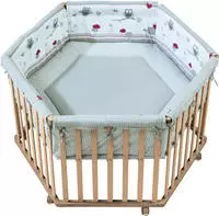 roba Laufgitter "Cosiplay Adam & Eule, natur, 6-eckig" bis 15 kg mit Stoffeinlage und