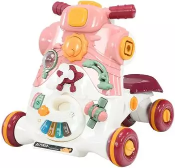 Costway Lauflernwagen 3-in-1 mit Lichtern & Musik, 6-36 Monate, rosa (TY592797PI)