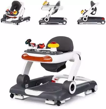 Chipolino Little Explorer 4in1 Lauflernwagen mit Musik, grau (PRLE02501GY)