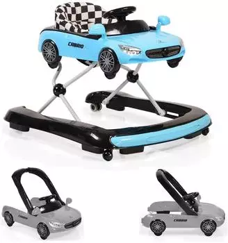 Cangaroo Cabrio 2in1 Lauflernwagen h&ouml;henverstellbar, mit Licht, hellblau/schwarz
