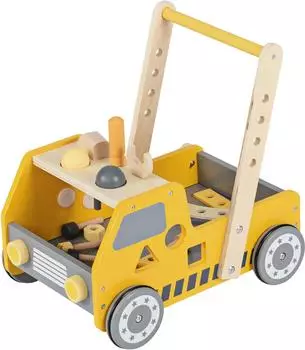 Costway Lauflernwagen 2-in-1 Holz mit Werkbank