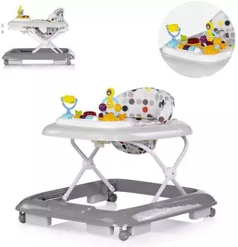 Chipolino Baby Steps Lauflernwagen mit Spielpanel, Musik, Licht, grau