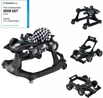 Costway Baby Walker 4-in-1 klappbar, autoförmig, Musikbox & Licht (BC10021DK)