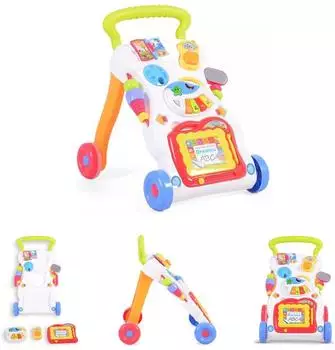 Moni Dreams Lauflernwagen mit Spielcenter, Zeichenbrett, blau (108583)