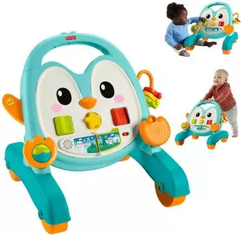 Hot Wheels 2-in-1 Musikalischer Pinguin-Lauflernwagen, Schiebespielzeug (JHF74)