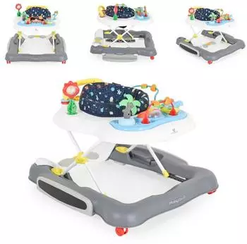 Cangaroo Regalo 4-in-1 Lauflernwagen mit Wippe, Spielcenter, Musik, klappbar, blau