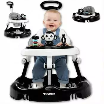 Twinky Lauflernwagen mit Spielset und Bodenmatte, 4 Positionen, schwarz