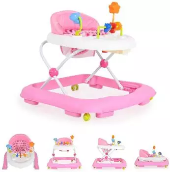 Moni Lauflernwagen Eko h&ouml;henverstellbar, gepolsterter Sitz, rosa (Eko)