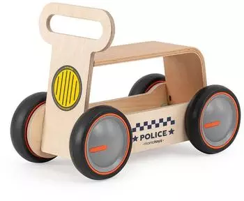 mamatoyz DriveMe Wood Police Rutschauto & Lauflernwagen, Birkenholz, 47x25x34cm (03DWPOL)