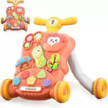 Twinky Lauflernwagen mit Aktivitätsbrett, faltbar, rosa