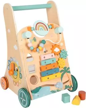 Small Foot Design Lauflernwagen „Safari" Xylophon, Steckspiel, Holz (12640)