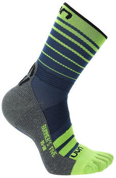 UYN Runner's Lauf-Zehensocken Herren A699 blau gelb fluo