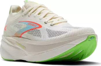 Brooks Hyperion Max 3 Men coconut/green gecko/pink clay – Leichtbau-Konstruktion für schnelle Läufe ohne Kompromisse