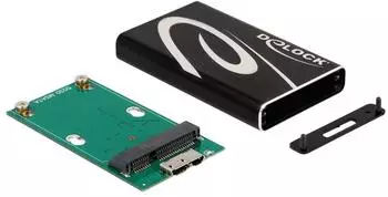 DeLock Externes Gehäuse mSATA SSD USB 3.2 Gen 1, schwarz (42006)
