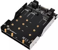 SilverStone SDP12 - Laufwerksschachtadapter - 3,5" auf 3 x M.2 (8,9 cm auf 3 x M.2)