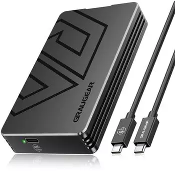 Graugear M.2 NVMe SSD-Gehäuse USB4 40Gbps, PCIe 4.0, werkzeuglos (G-M2U4-40G01)