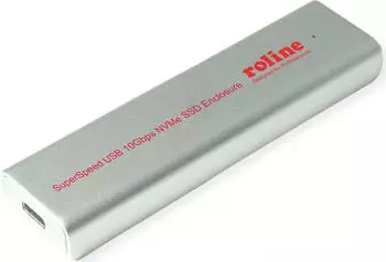 Roline Externes M.2 NVMe SSD-Geh&auml;use USB 3.2 Gen 2 Typ C, silber (16.01.4148)