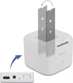 DeLock M.2 Dockingstation f&uuml;r 2 x M.2 NVMe PCIe SSD mit Klon Funktion