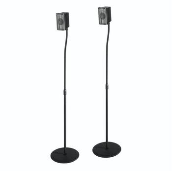 Hama s x2 | Adjustable Height up to 123 cm | For Surround Sound Systems and Mini Speakers | Black