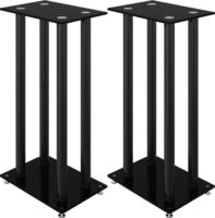 vidaXL Lautsprecher-St&auml;nder 2 Stk. Schwarz Hartglas 4 S&auml;ulen