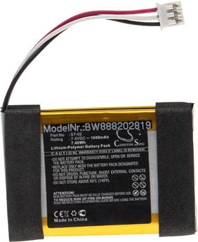 vhbw Akku passend für Sony SRS-X11 Akku Li-Polymer 1000 mAh 7,4 V