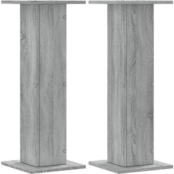 vidaXL Lautsprecherst&auml;nder 2 Stk. Grau Sonoma 30x30x80cm Holzwerkstoff