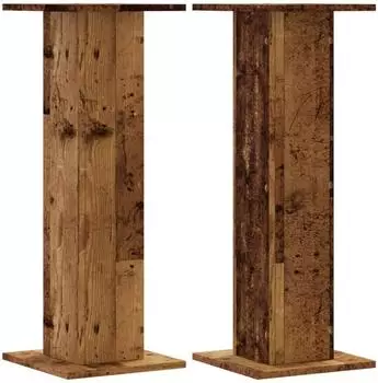 vidaXL Lautsprecherständer 2 Stk. Altholz-Optik 30x30x80 cm