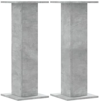 vidaXL Lautsprecherständer 2 Stk. Betongrau 30x30x80 cm Holzwerkstoff