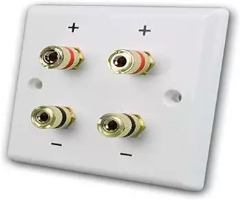 Dynavox LS-Wand-Anschlußblende Kunststoff 4 Bananenbuchsen