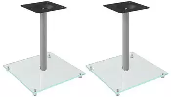 vidaXL Glass speaker stand Silver