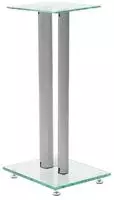 vidaXL Lautsprecherst&auml;nder S&auml;ulen-Design 2 Stk. Hartglas Silbern