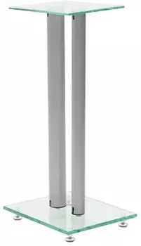 vidaXL Tempered glass speaker stands Silver set of 2