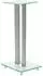 vidaXL Tempered glass speaker stands Silver set of 2
