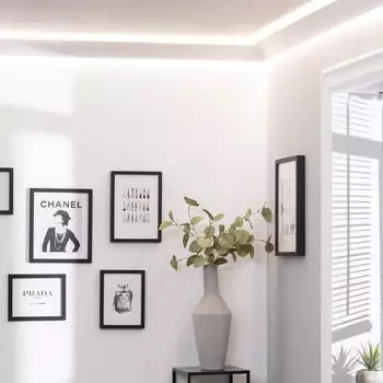 LEDKIA LIGHTING Bogendesign LED-Leisten-Abdeckung für 2 Streifen 2m Weiß (74587_151314)